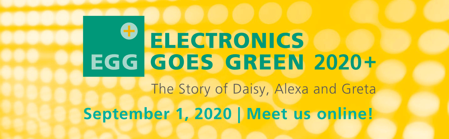 banner image -Electronics Goes Green 2020+ is now an online event!