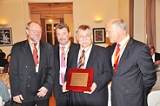 von links: Dr. Klaus Schymanietz (EADS Deutschland und EPoSS), Prof. Dr. Thomas Geßner (Fraunhofer ENAS), Prof. Dr. Herbert Reichl (Fraunhofer IZM) und Dr. Günter Lugert (Siemens AG und EPoSS)