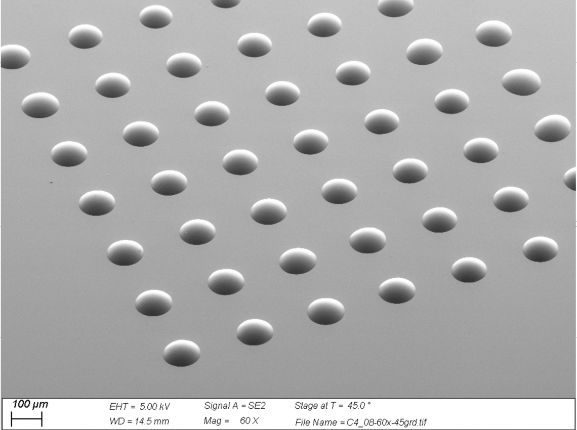 1:7 x 7 microlens array on glass