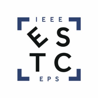 Logo ESTC - Electronics System-Integration Technology Conference / in blue and black font with white background