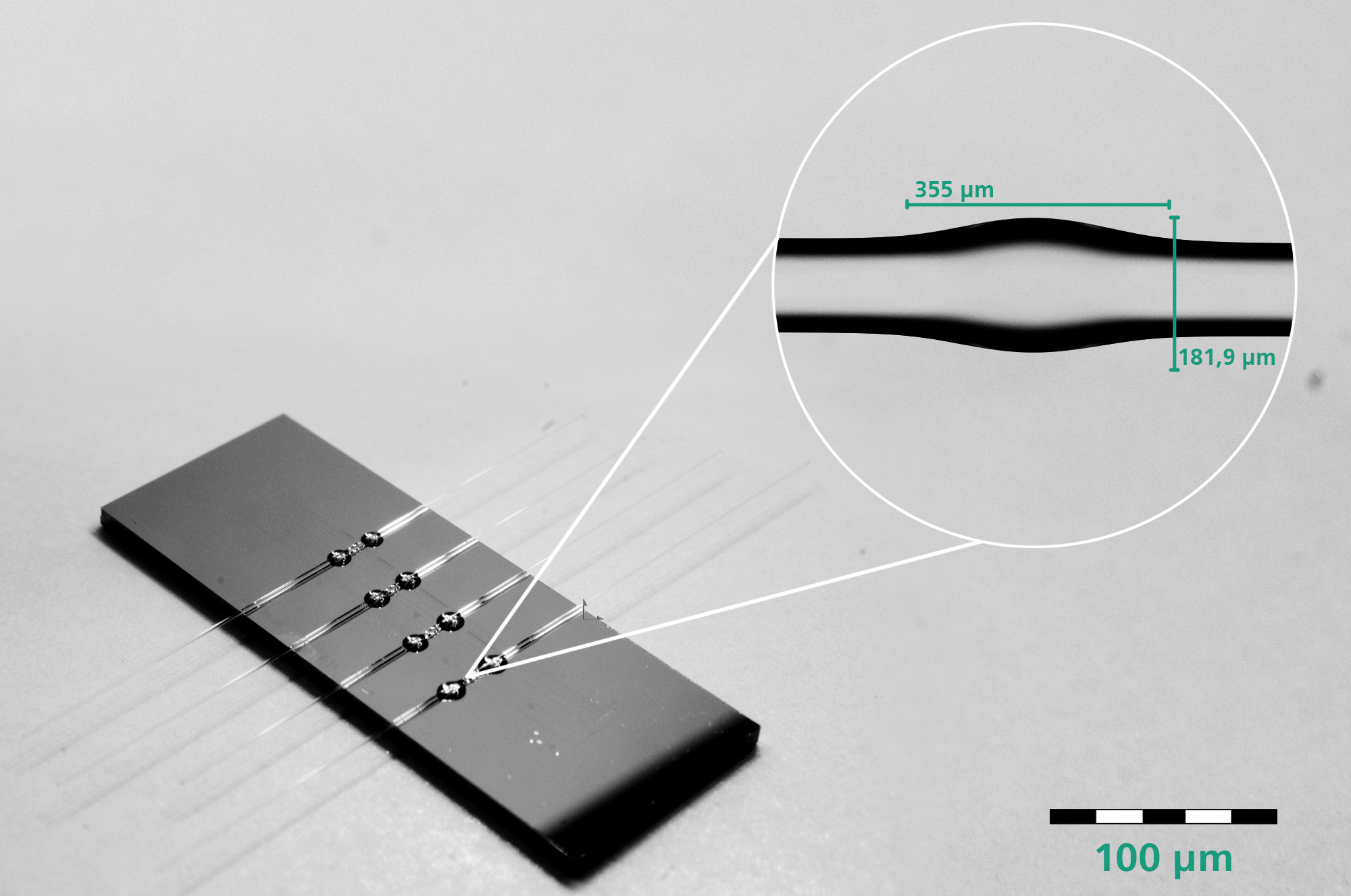 image - Photonic chip with four bottle microresonators 