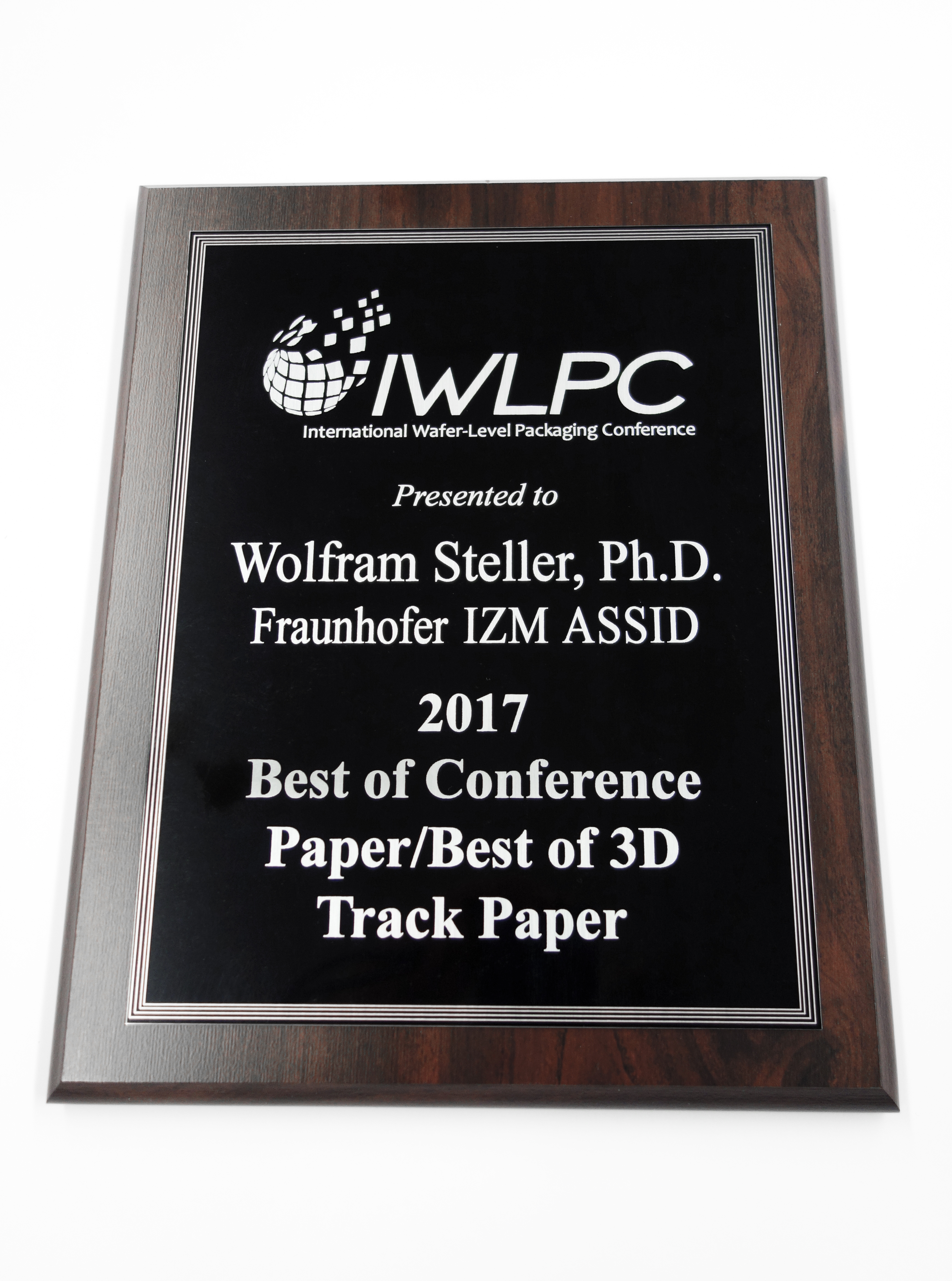 Wolfram Steller and team winning the IPWLC’s Best Paper Awards