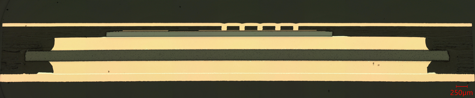 Cross section of embedded SiC with ceramic isolation